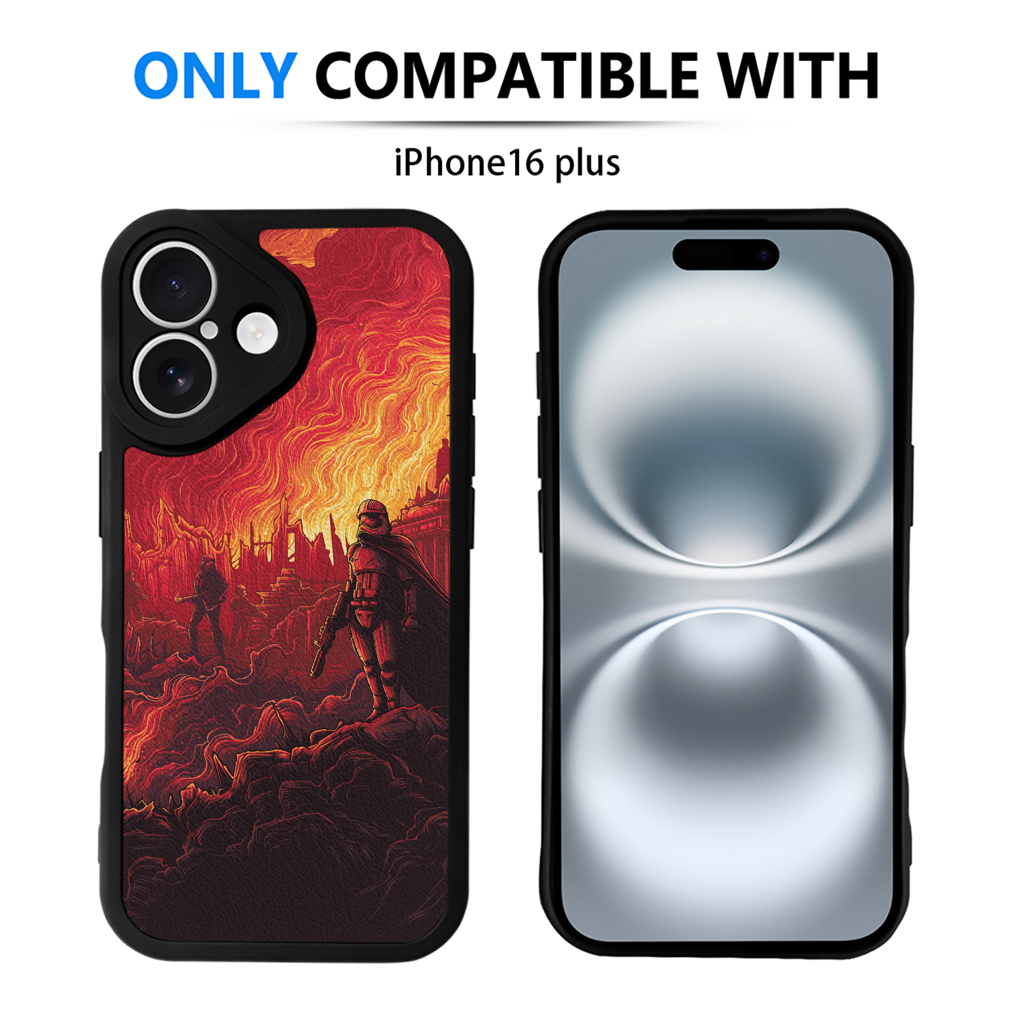（画像用） スター・ウォーズ Star Wars 【iPhone 16シリーズ対応】シリコンスマホケース（レザー調） 材質：シリコン